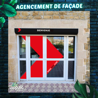 Adhésif imprimé pour vitrine